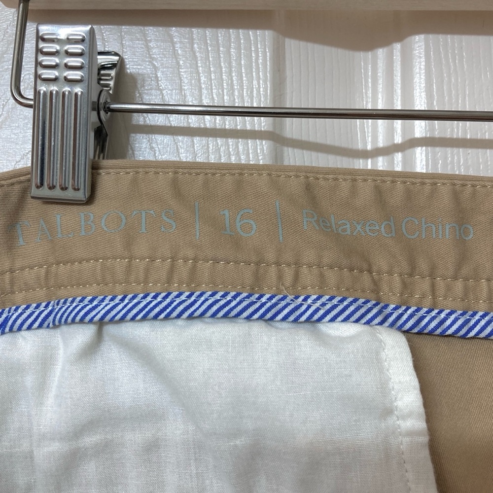 Talbots Women’s Tan Straight Leg Relaxed Chino Pants Size 16 Office Career Work - Picture 2 of 9